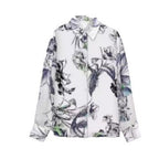 Women's Blouse with Floral Print and Elegant Button Placket