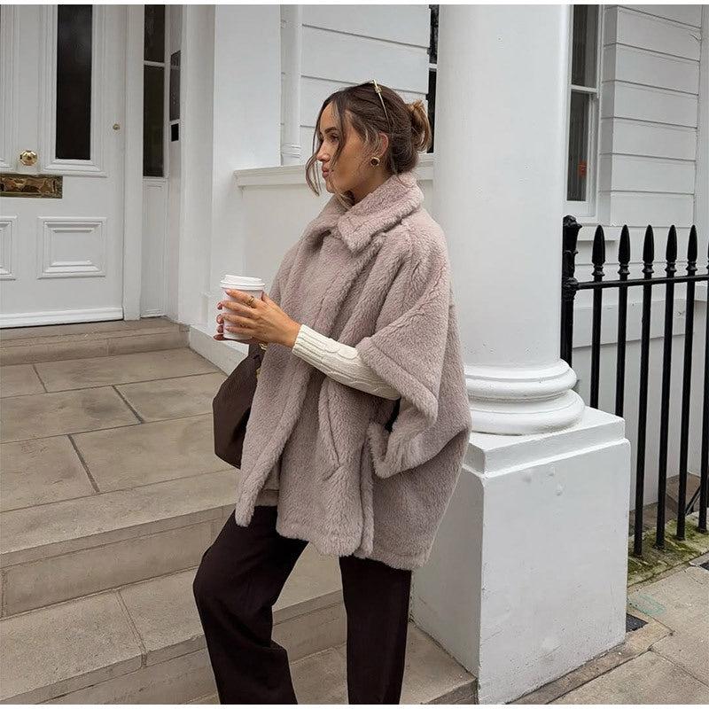 Women's Fluffy Poncho