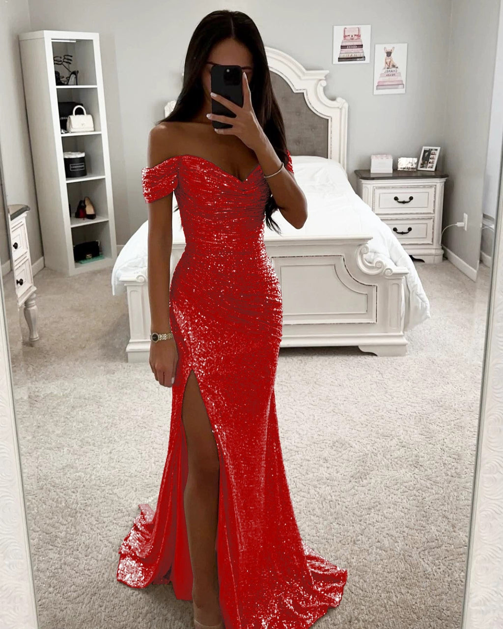 Women's Evening Dress with Shimmering Sequins