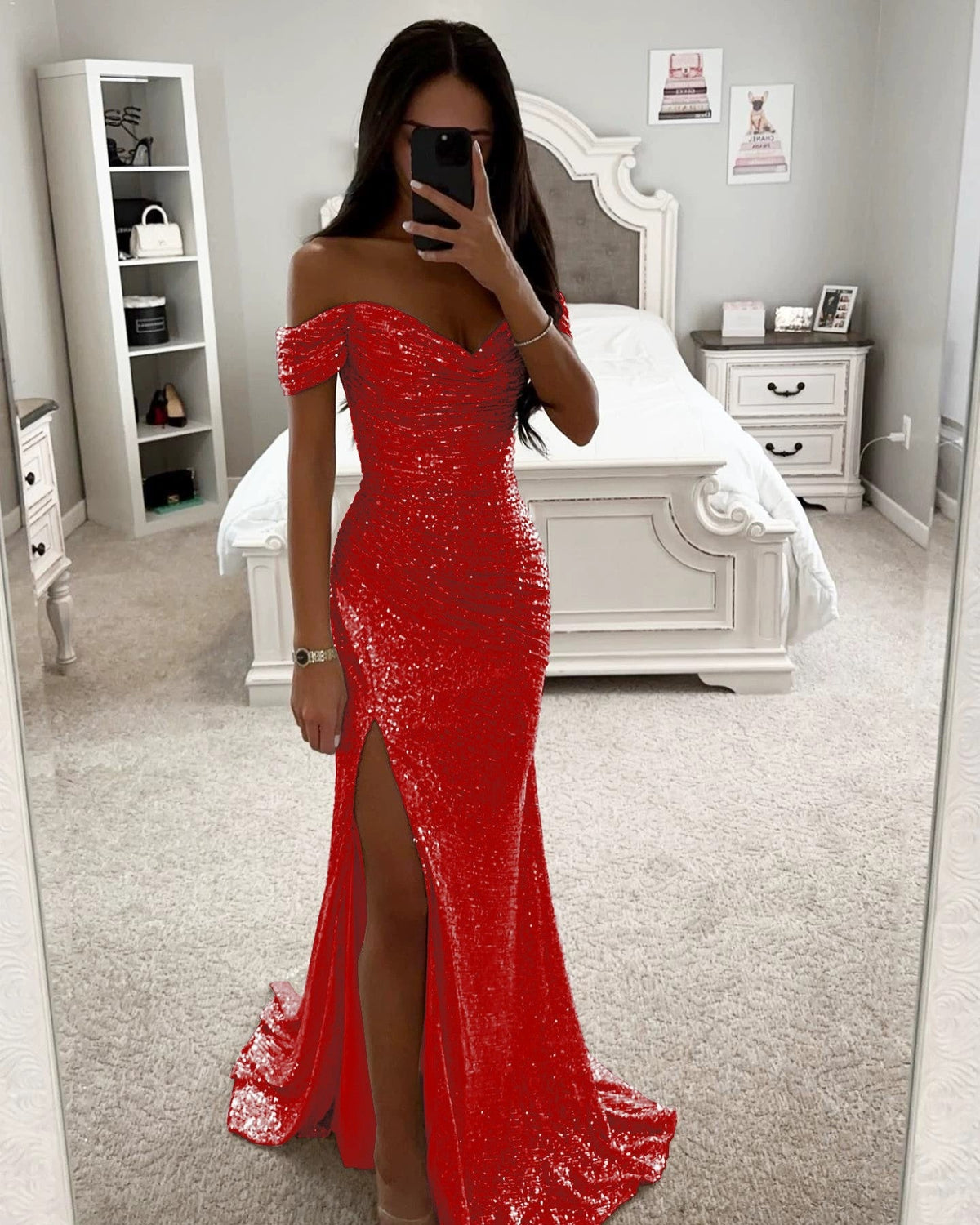 Women's Evening Dress with Shimmering Sequins