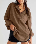 Women's Denim Shirt with Detailed Stitching