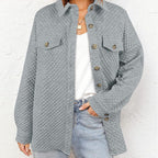 Women's Quilted Overshirt with Pockets and Button Details