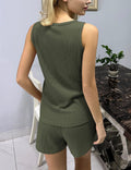 Women's High-Quality Sporty Short Set with Breathable Waffle Texture