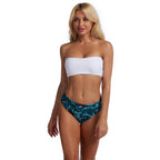 Women's Bandeau Bikini with Floral Top and High Waist