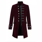 Women's Elegant Velvet Coat with Decorative Buttons