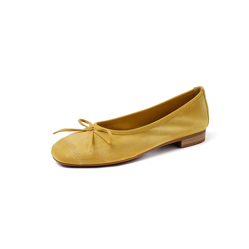 Women's Ballet Flats with Bow Detail and Glossy Finish