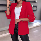 Women's Elegant and Modern Blazer with Roll-Up Sleeves