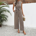 Elegant Open-Back Jumpsuit with Waist Belt