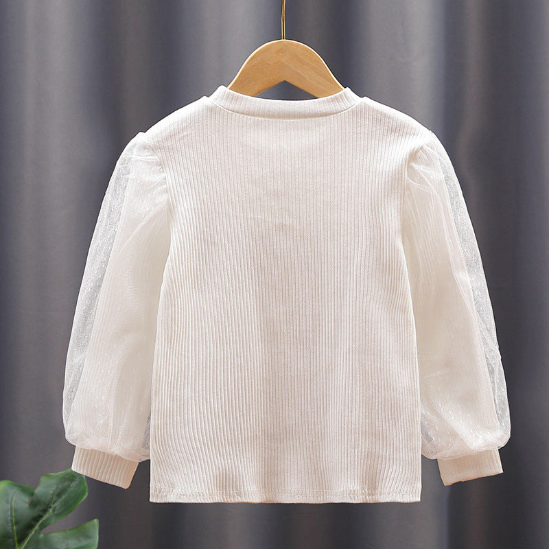Women's Blouse with Puff Sleeves and Bow