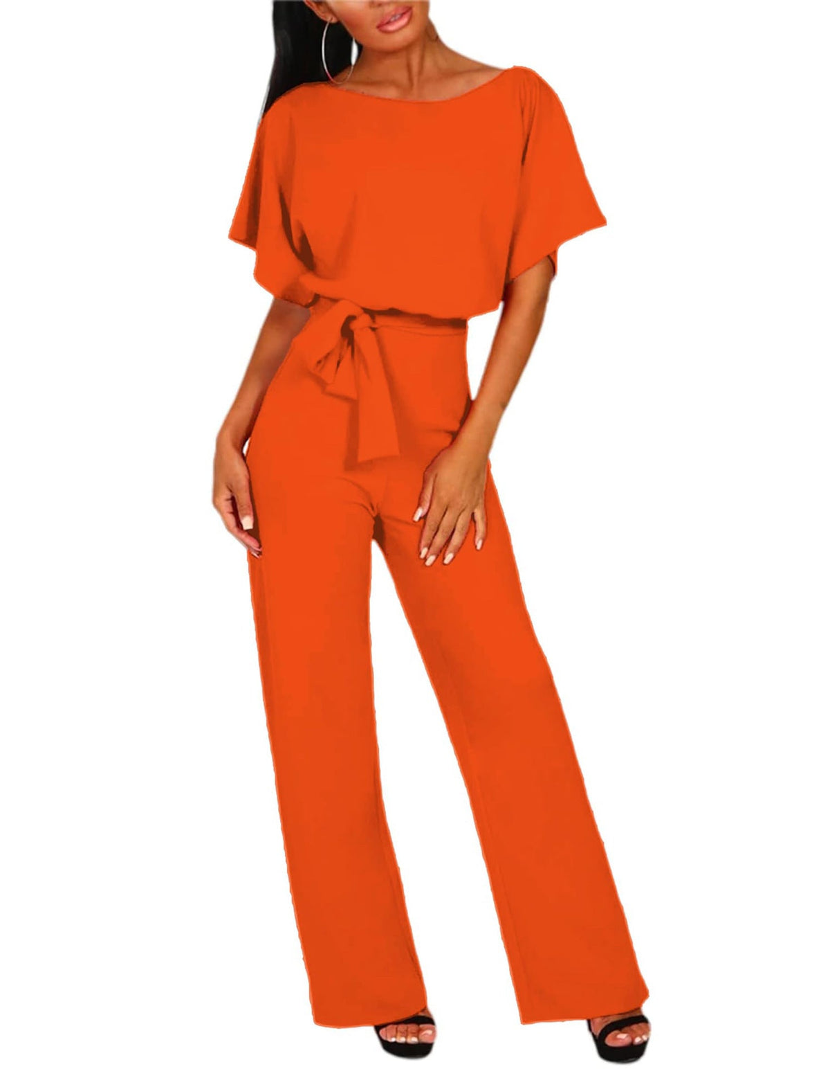 Elegant Women's Set with Flowy Blouse and Wide-Leg Trousers
