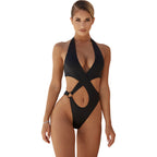 Women's Swimsuit with Cut-Outs and Floral Design