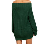 Women's Chunky Knit Sweater with Wide V-Neck and Casual Fit