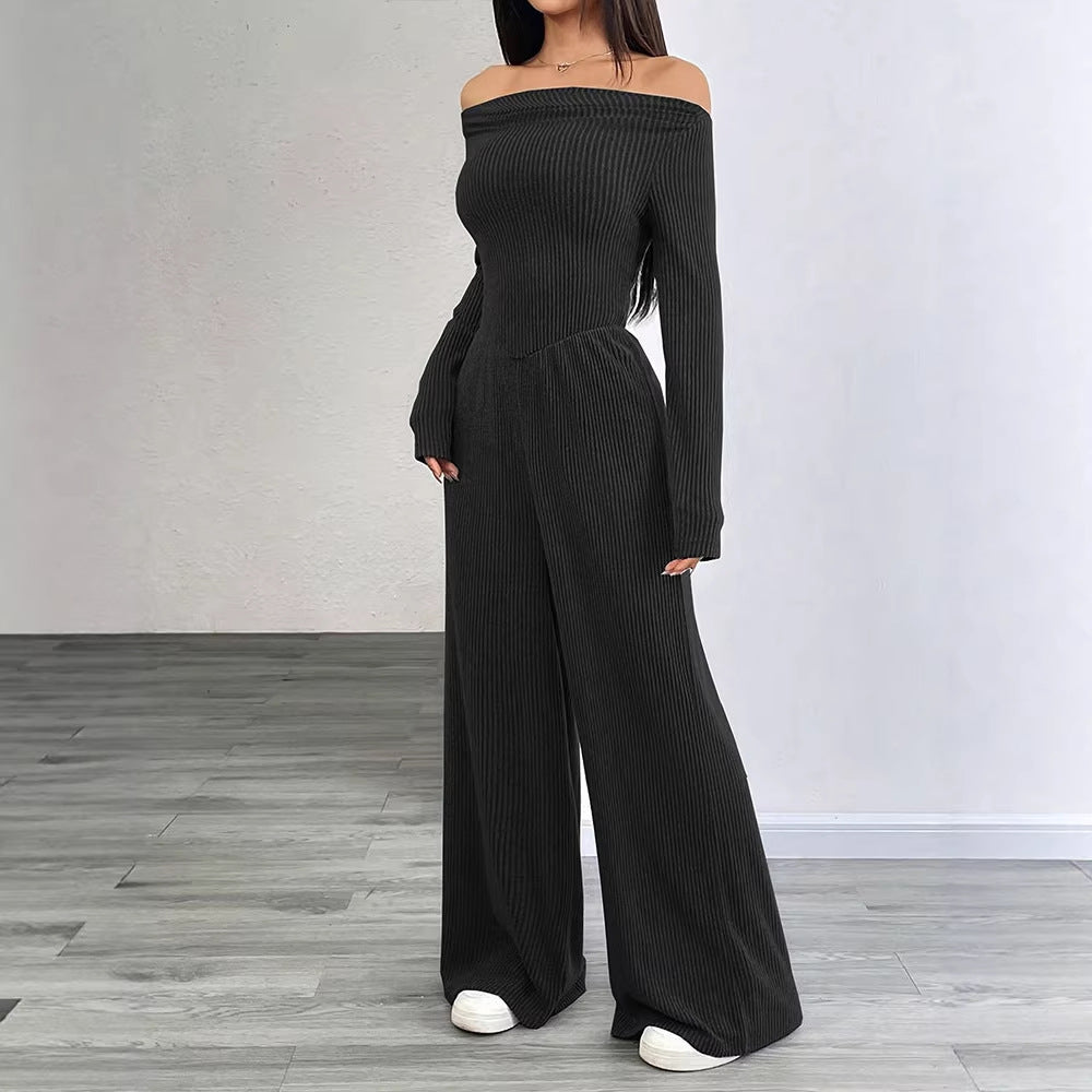 Elegant Off-Shoulder Wide Leg Jumpsuit
