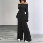 Elegant Off-Shoulder Wide Leg Jumpsuit