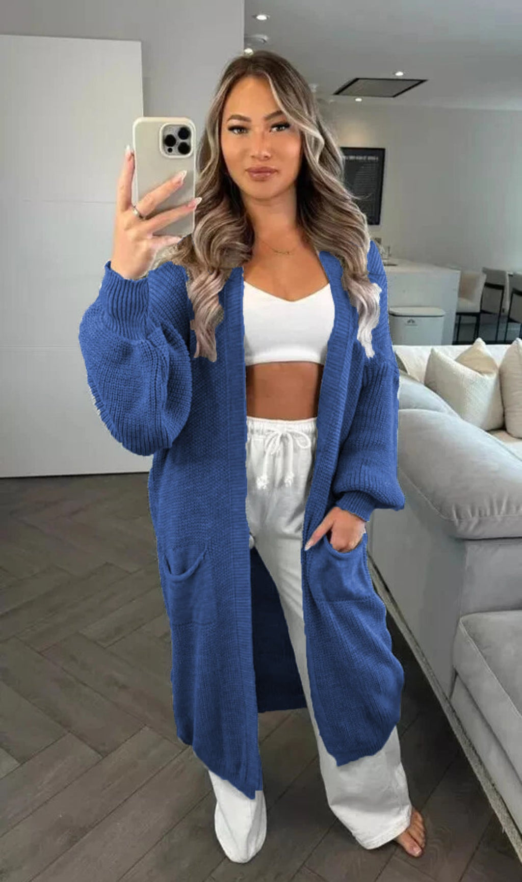 Women's Casual Knit Coat with Deep Pockets
