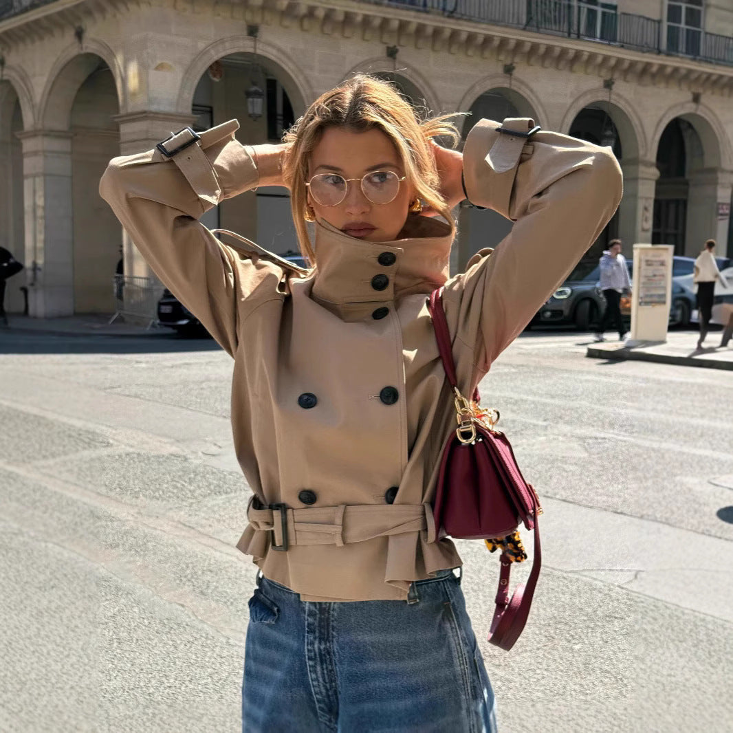 Women's Fashionable Trench Coat with Innovative Cut