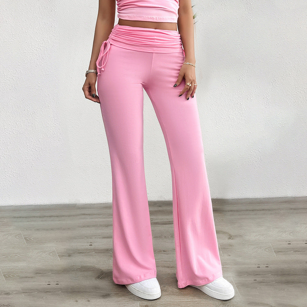 Women's Comfortable Palazzo Pants with Elastic Waistband and Casual Cut