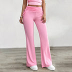 Women's Comfortable Palazzo Pants with Elastic Waistband and Casual Cut