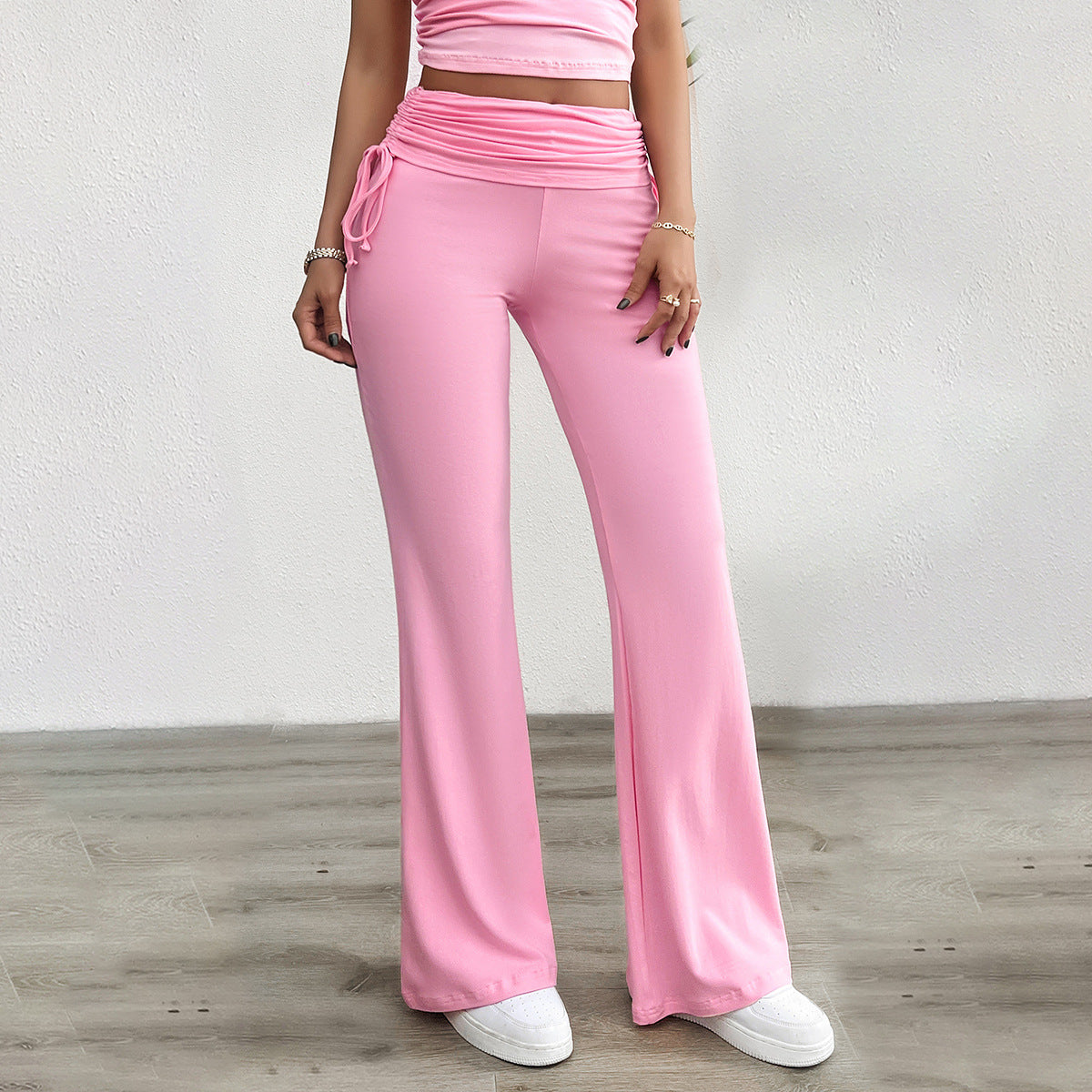 Women's Comfortable Palazzo Pants with Elastic Waistband and Casual Cut
