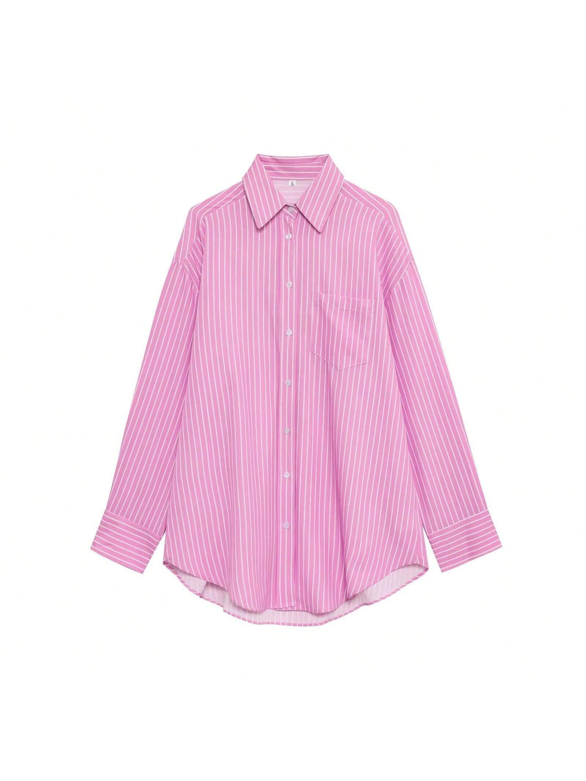 Casual Women's Striped Shirt Blouse with Pocket