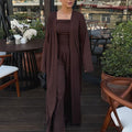 Women's Loungewear Ensemble with Long Kimono and Slim Top