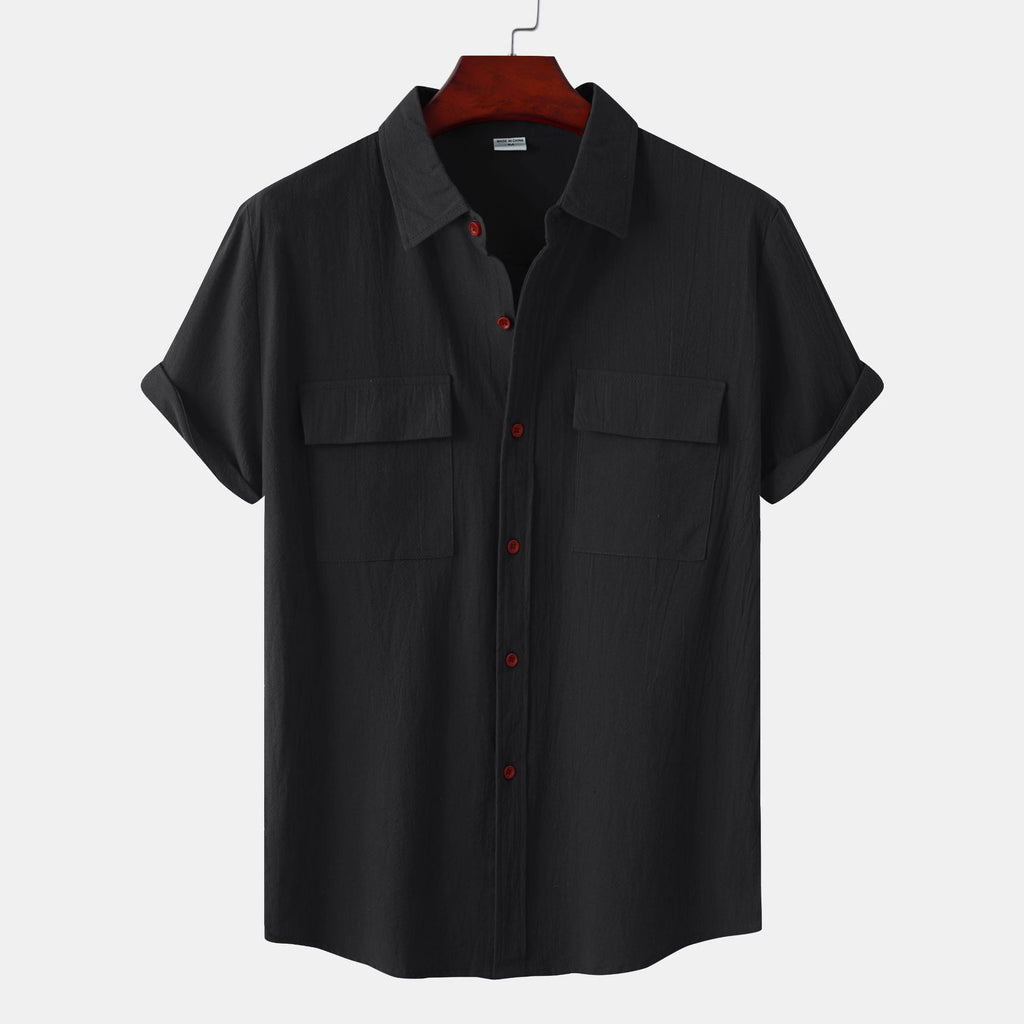 Women's Short-Sleeve Shirt with Practical Chest Pockets and Casual Structure