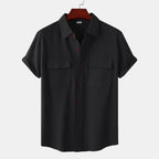 Women's Short-Sleeve Shirt with Practical Chest Pockets and Casual Structure