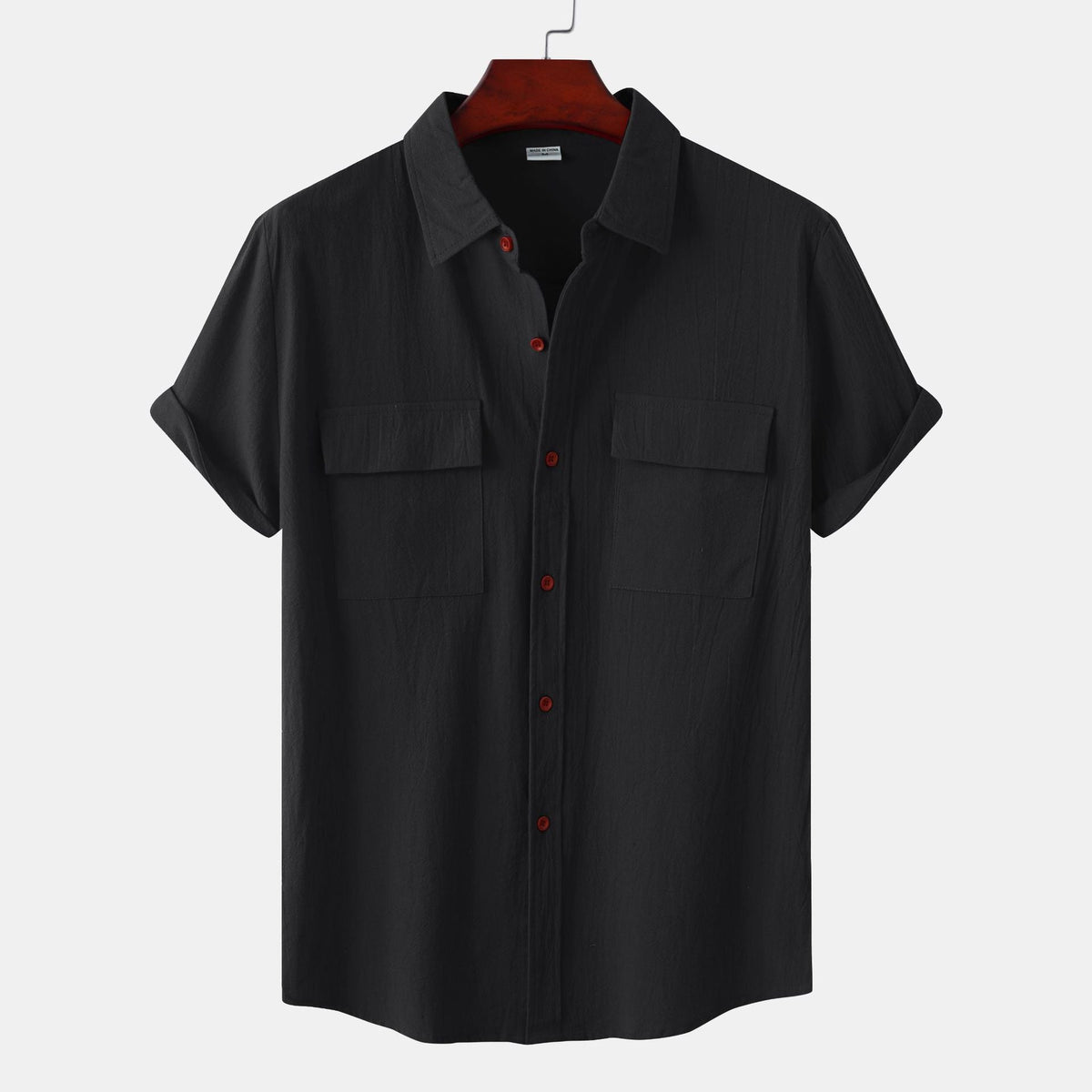 Women's Short-Sleeve Shirt with Practical Chest Pockets and Casual Structure