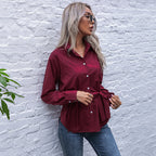Women's Shirt Blouse with Tie Details