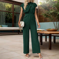Elegant Women's Jumpsuit with Swinging Leg and Modern Wrap Neckline