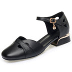 Women's Ballet Flats with Decorative Strap and Modern Heel