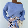 Women's Cozy Loose-Fit Off-Shoulder Knit Sweater