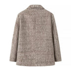 Women's Elegant Blazer Jacket in Quality Fabric with Fine Pattern