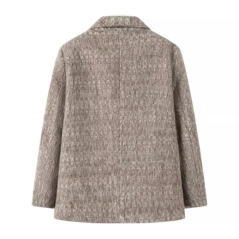 Women's Elegant Blazer Jacket in Quality Fabric with Fine Pattern