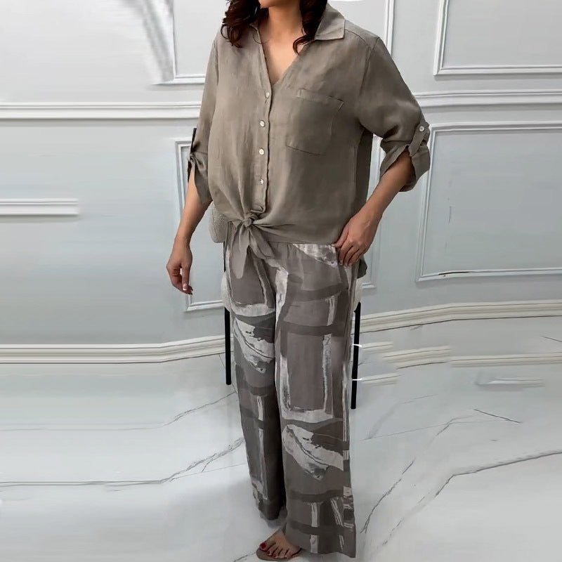 Women's Leisure Pants and Casual Top Set