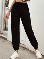 Women's Cargo Pants with Elastic Waist and Practical Pockets