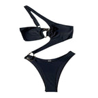 Women's Bandeau Bikini with Wrap Detail and Decorative Rings
