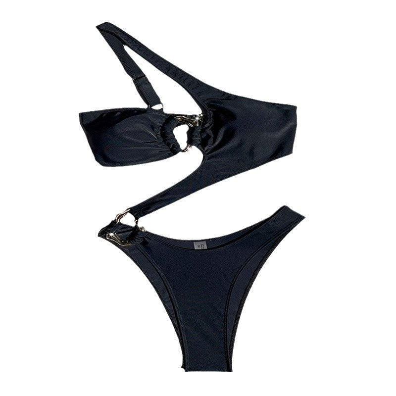 Women's Bandeau Bikini with Wrap Detail and Decorative Rings