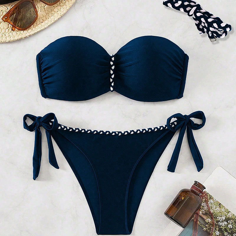 Women's Bandeau Bikini with Elegant Wrap Detail
