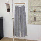 Women's Flowing Knit Pants with Soft Material and Elegant Hem