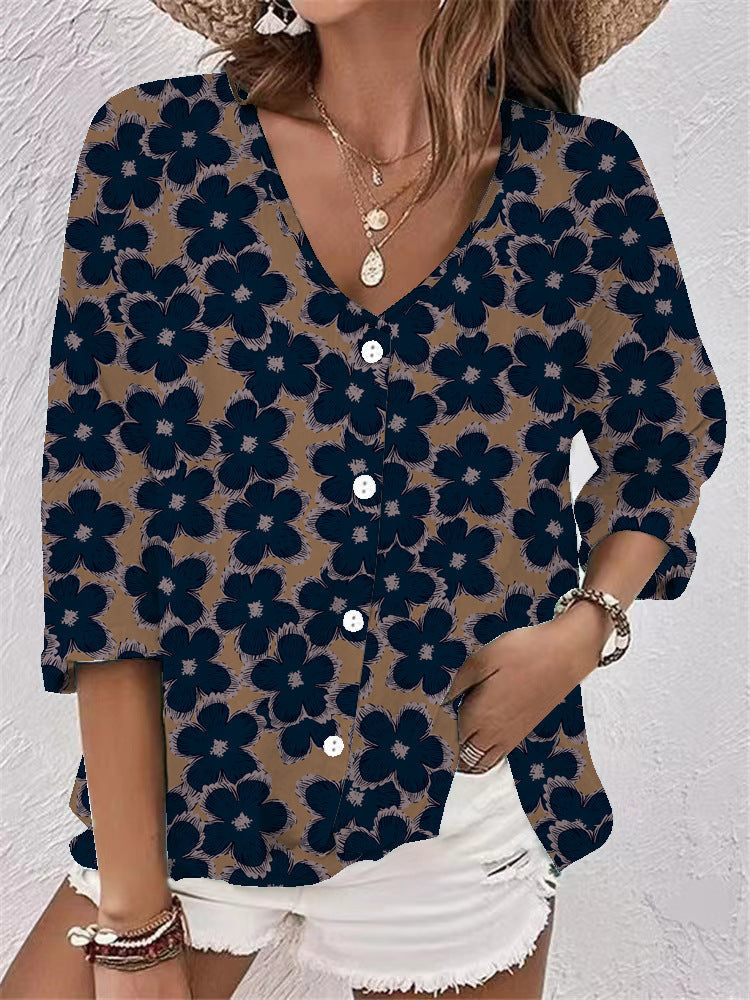 Women's Floral Print Blouse with Casual Fit