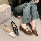 Women's Pointed-Toe Ballet Flats with Strap