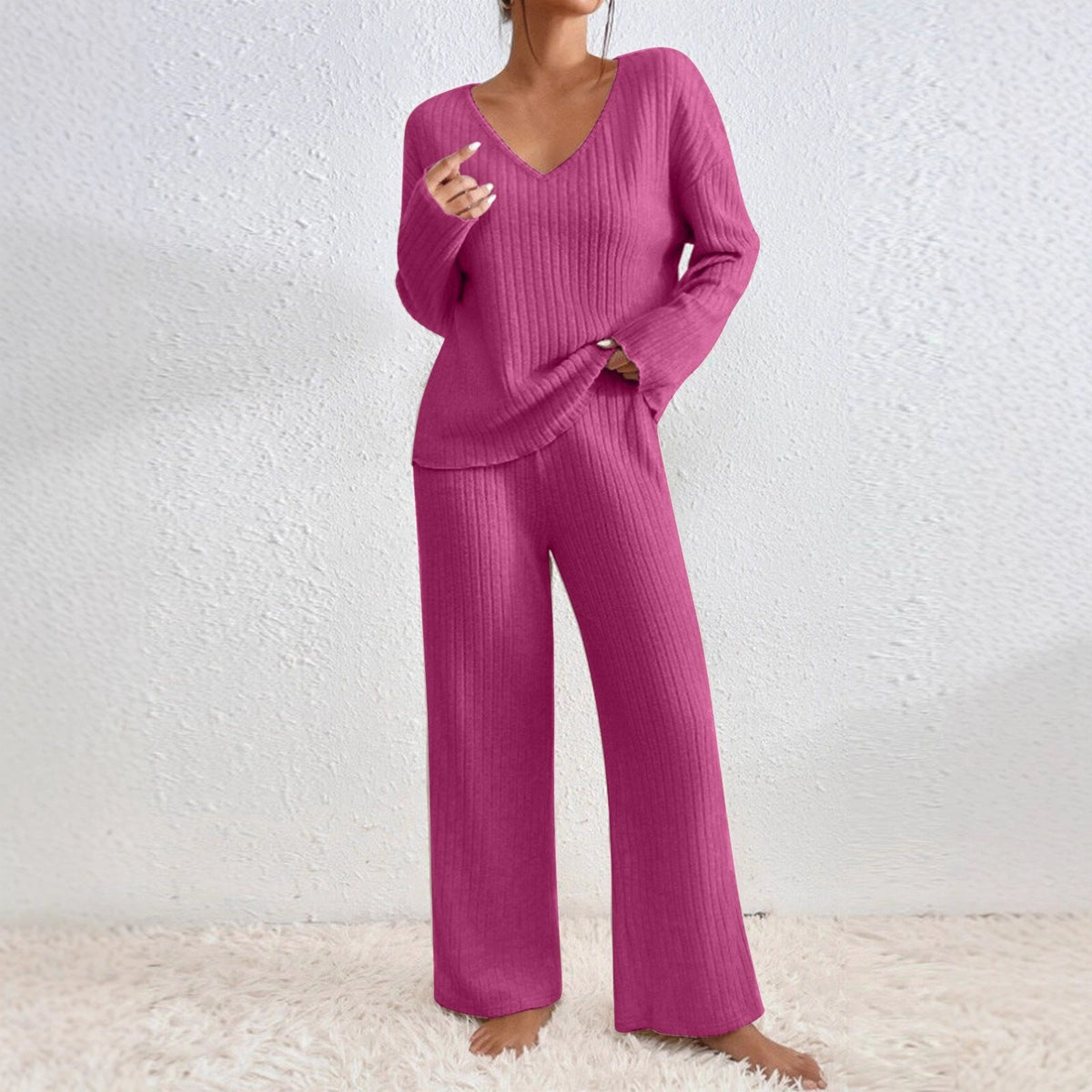 Women's Casual Knit Loungewear Set