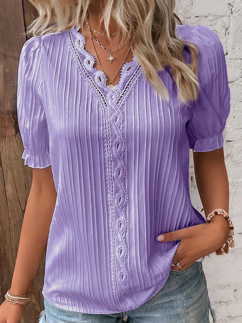 Women's Blouse with Refined Ruffle Detail