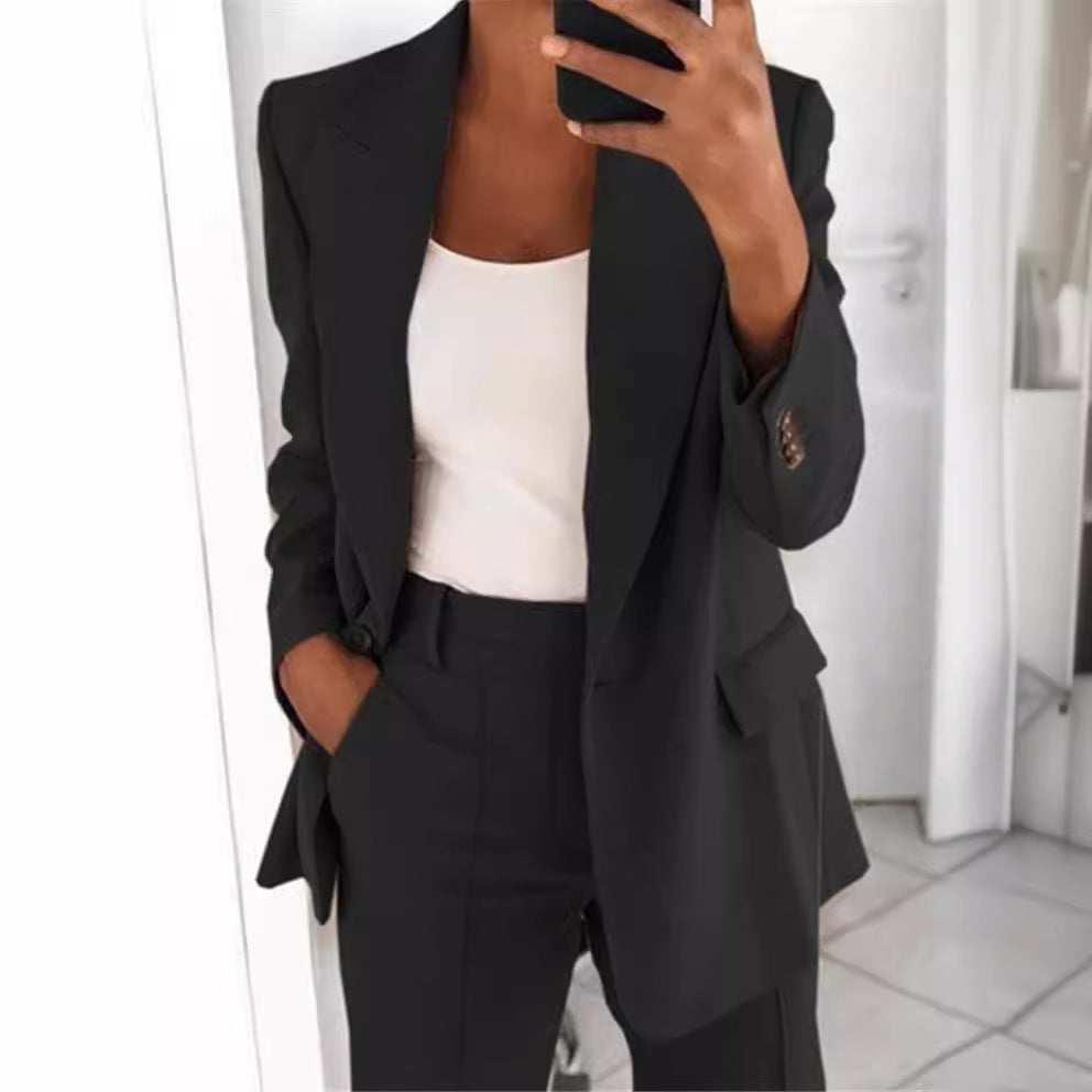 Women's Business Blazer Set with Oversized Silhouette