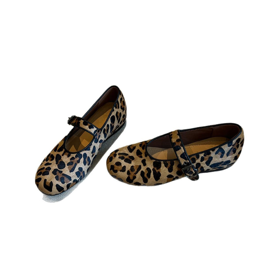 Women's Ballet Flats with Strap and Suede-Look Finish