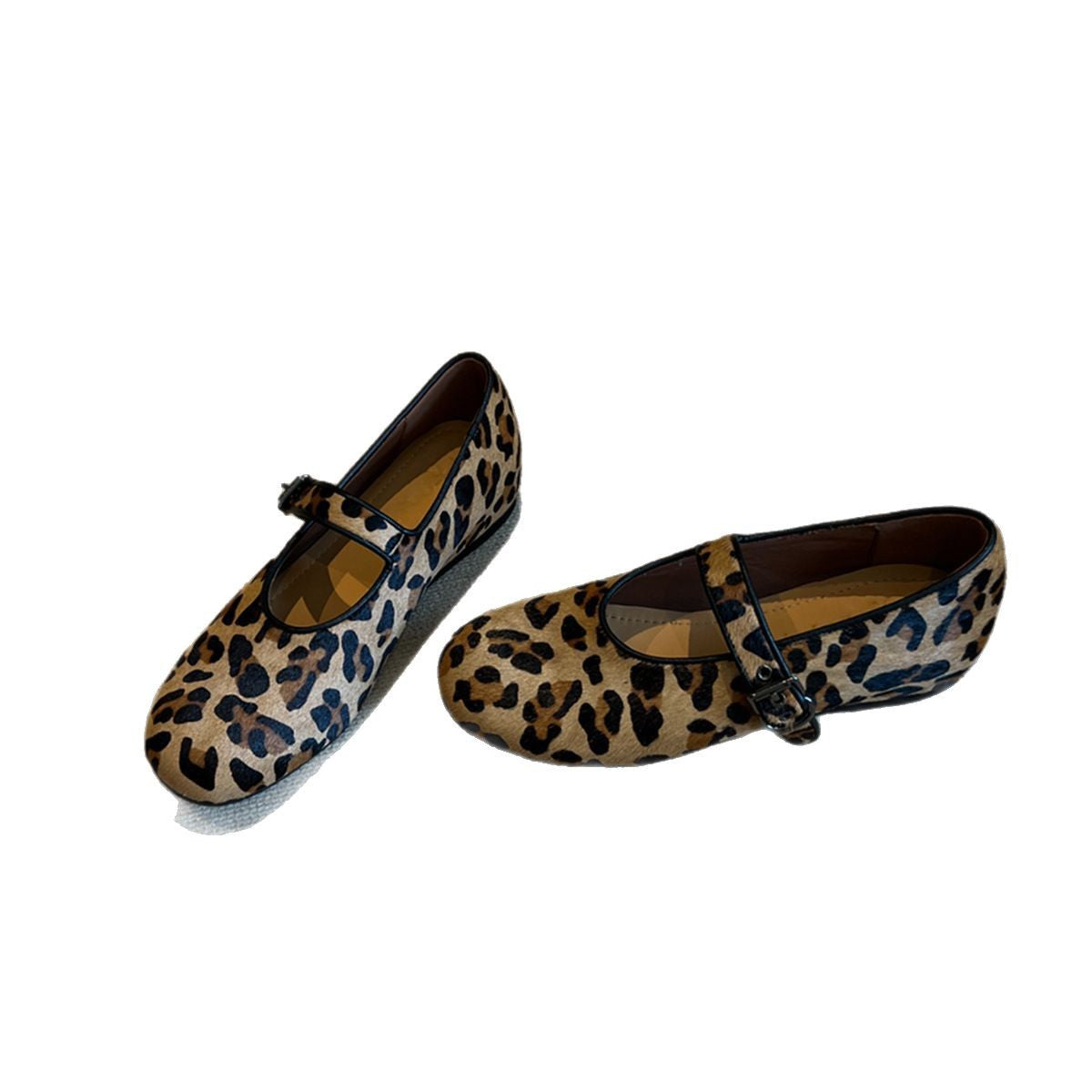 Women's Ballet Flats with Strap and Suede-Look Finish
