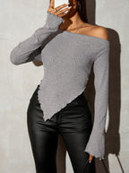 Asymmetrical Long-Sleeve Top