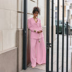 Elegant Blazer and Wide-Leg Trousers Ensemble