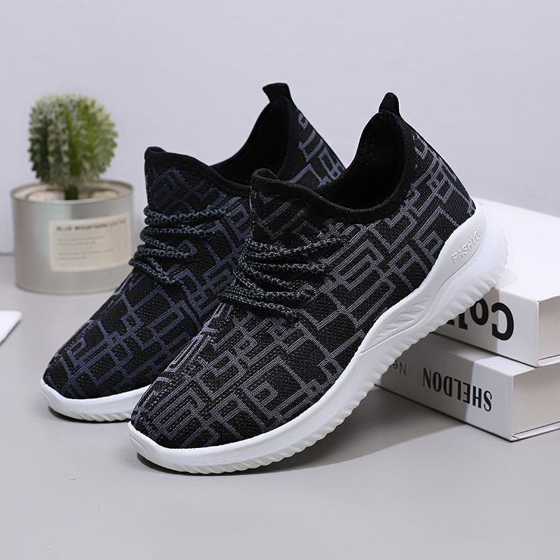 Women's Breathable Casual Sneakers with Trendy Knit Design